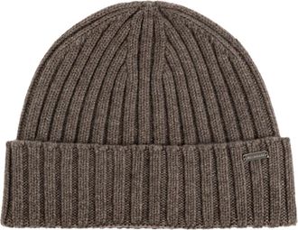 Paul & Shark Wool Cashmere Beanie - Dames - Hoeden - Bruin - ONE Size - Wol - Accessoires