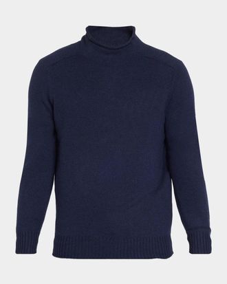 Brunello Cucinelli Men & apos;s Cotton & Cashmere Rolled-Turtleneck Sweater