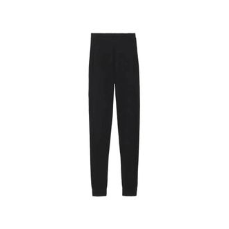 Saint Laurent Sweatpants, female, Black, Size: M Cashmere Leggings High-Waisted Elasticated Waist