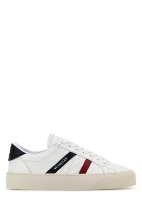 Moncler White Leather Monaco 2 Sneakers