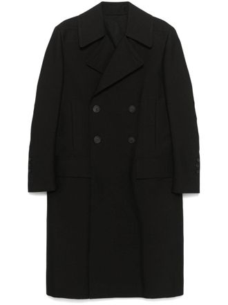 Rick Owens Slim Drella coat - men - Cotton/Buffalo Horn/Virgin Wool/Cotton/Cupro - 52 - Black