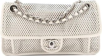 Chanel Up In The Air Flap Bag Perforated Leather Medium shoulder bag - Beige