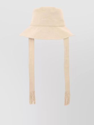 Isabel Marant wide brim hat frayed edges long straps
