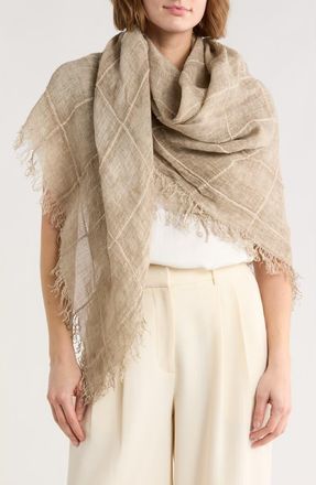 Eileen Fisher Organic Linen & Organic Cotton Square Scarf in Wheat at Nordstrom Rack