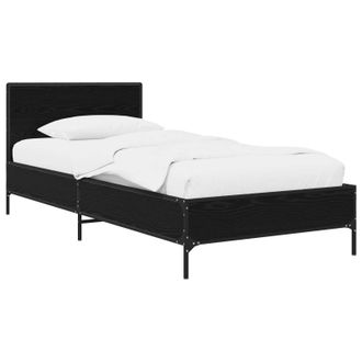 vidaXL Estructura De Cama Con Cabecero Roble Negro 80 X 200 Cm Vidaxl