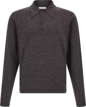 Christophe Lemaire Lange mouwen poloshirt - Heren - Polos - Bruin - M - Wol - Tops