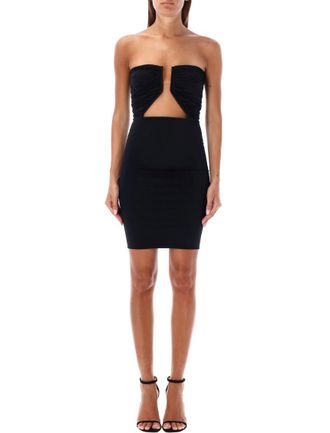 Rick Owens Black Prong Jersey Mini Dress