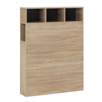 HOMN Cabecero de cama 95 cm roble, 2 puertas 9 huecos