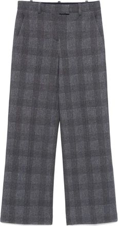 Circolo 1901 Blauw Geruite Rechte Pijpen Broek - Dames - Wijde Broeken - Blauw - XL - Katoen - Broeken