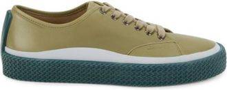 Ferragamo Storm Leather Low-Top Sneakers, Size 7.5