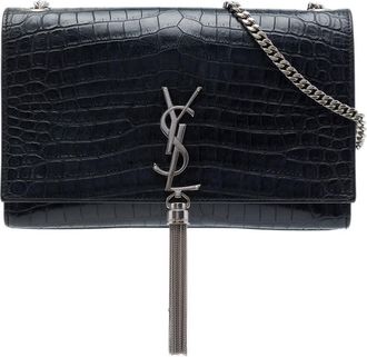 Saint Laurent Pre-owned Saint Laurent Medium Croc Embossed Leather Monogram Kate Tassel Crossbody Ladies EITR12VGSS4ZZTEJ