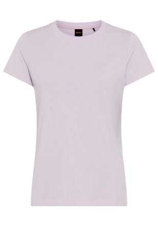 Boss Orange by Hugo Boss T-Shirt BOSS ORANGE Esogo Premium Damenmode, Damen, Gr. XL (42), light, pastel lila 533, Single Jersey, Obermaterial: 100% Baumwolle, unifarben, slim 