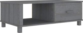 vidaXL Mesa De Centro Hamar Madera Maciza Pino Gris Oscuro 100x55x35cm Vidaxl