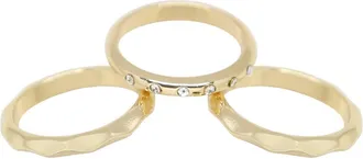 Ettika Plated Simple Textured Set Of 3 Rings