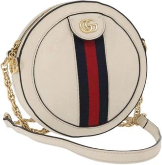 Gucci Pre-owned Cross Body Bags, female, White, Size: ONE SIZE Pre-owned Leather Cross Body Bag