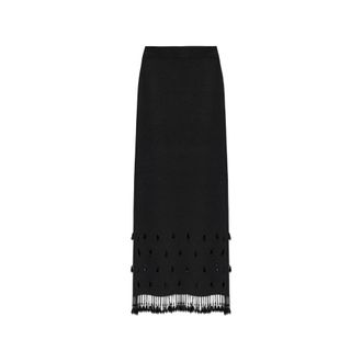 By Malene Birger Estilla Beaded Fringe Maxi Skirt