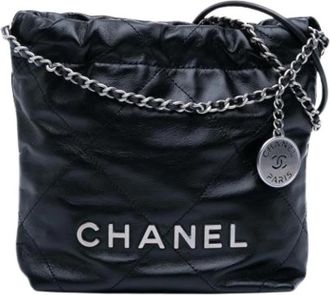 Chanel Pre-owned Gewatteerde Leren Satchel - Dames - Vintage Tas - Zwart - ONE Size - Leer - Vintage