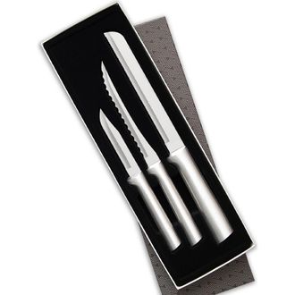 Rada 3 Piece Sensational Serrations Knife Set in Silver at Nordstrom