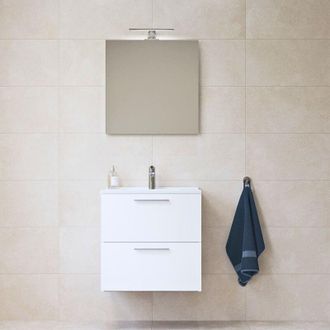 Vitra Mueble De Ba&ntilde;o Vitra Mia Set 59 X 61 X 39,5 Cm Para Ba&ntilde;o Con Espejo, Lavabo E Iluminaci&oacute;n Led, Blanco Brillante (miaset60b)