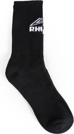 Rhude Footy Logo Sock - Heren - Sokken - Zwart - ONE Size - Katoen - Ondergoed