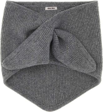 Miu Miu Womens Grey Wool Blend Scarf Grigio Sciarpe E Foulard Scarfs