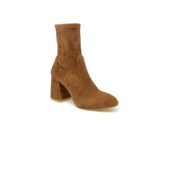 Stuart Weitzman Heeled Boots, female, Brown, Size: 5 1/2 US Flareblock 85 Stretch Bootie