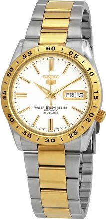 Seiko Automatic White Dial Two-tone Ladies Watch SNKE04