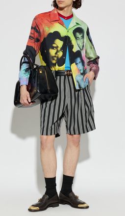 Versace Silk Shirt With The Party Print, Mens, Multicolour