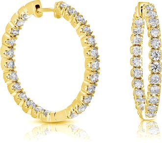 Vir Jewels 5 cttw Lab Grown Diamond Hoops Earrings in Sterling Silver With For Women