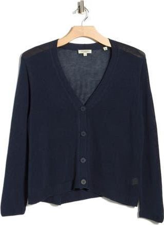 Max Studio V-Neck Button Front Cardigan in Dark Navy at Nordstrom Rack, Size 1X