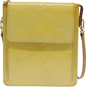 Louis Vuitton Mott Handbag Monogram Vernis Yellow Patent_Leather Bag (Pre-Owned)