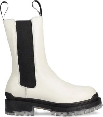 Karl Lagerfeld leather chelsea boots - women - Calf Leather/Rubber/Calf Leather - 36 - White