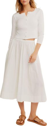 Free People Perfect Tones Cardigan & Skirt in Ivory at Nordstrom, Size X-Large