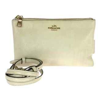 Coach Pre-owned Cross Body Bags, female, White, Size: ONE SIZE Pre-owned Leather Shoulder Bag