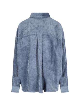 MYTHINKS Womens Shirts Blue Rayon
