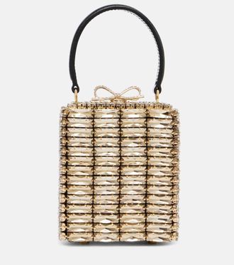 Self Portrait Micro crystal-embellished box bag