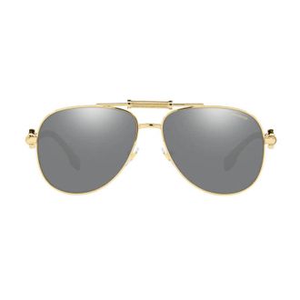 Versace VE2236 Polarized Gold-Plated Aviator Sunglasses - Gold