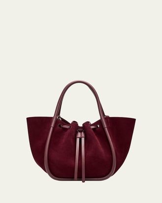 Proenza Schouler Small Ruched Suede and Leather Tote Bag