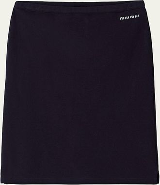 Miu Miu Cotton Jersey Drawstring Skirt