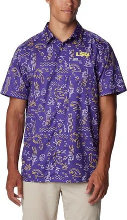 Columbia Mens Columbia Purple LSU Tigers Super Slack Tide Omni-Wick Button-Up Shirt at Nordstrom, Size Medium