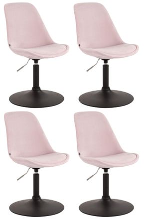 Clp Set Di 4 Sedie Da Pranzo Maverick Velvet Rosa Nero