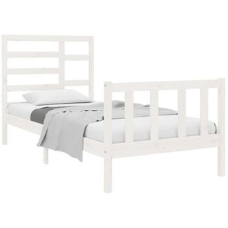 vidaXL Giroletto Bianco in Legno Massello 75x190 cm Small Single vidaXL