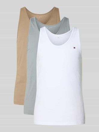Tommy Hilfiger Regular Fit Tanktops aus reiner Baumwolle im 3-er-Pack in Taupe, Gr&ouml;&szlig;e XXL