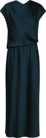 Vince Gedrapeerde maxi-jurk met korte mouwen - Groen