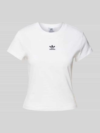 adidas Originals T-Shirt mit Label-Stitching in Weiss, Größe XS