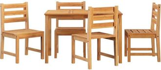 vidaXL 5 Piece Garden Dining Set Solid Wood Teak vidaXL