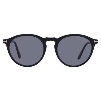 Tom Ford Aurele Smoke Polarized Round Mens Sunglasses FT0904 01D 52
