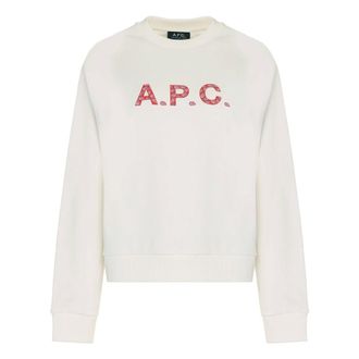 A.P.C. Sweatshirts, female, White, Size: XS Patty Cotton Crew-neck Sweatshirt