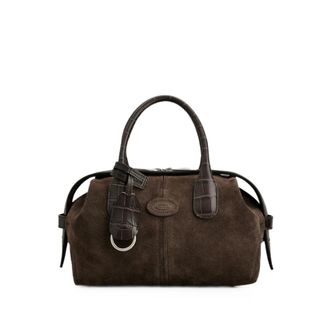 Tod's Croc-effect Suede Bucket Bag