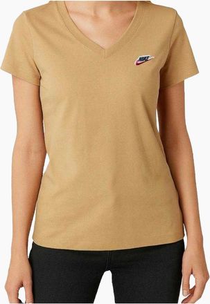 Nike Womens Nike Womens/Ladies Cotton T-Shirt - Soft Beige - Size: 10/8
